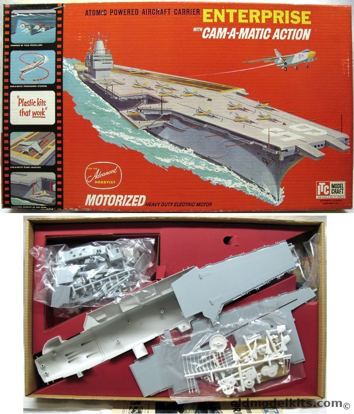 ITC 1/390 CV-65 USS Enterprise - Motorized and with Cam-A-Matic Action, 3658-2-1198 plastic model kit